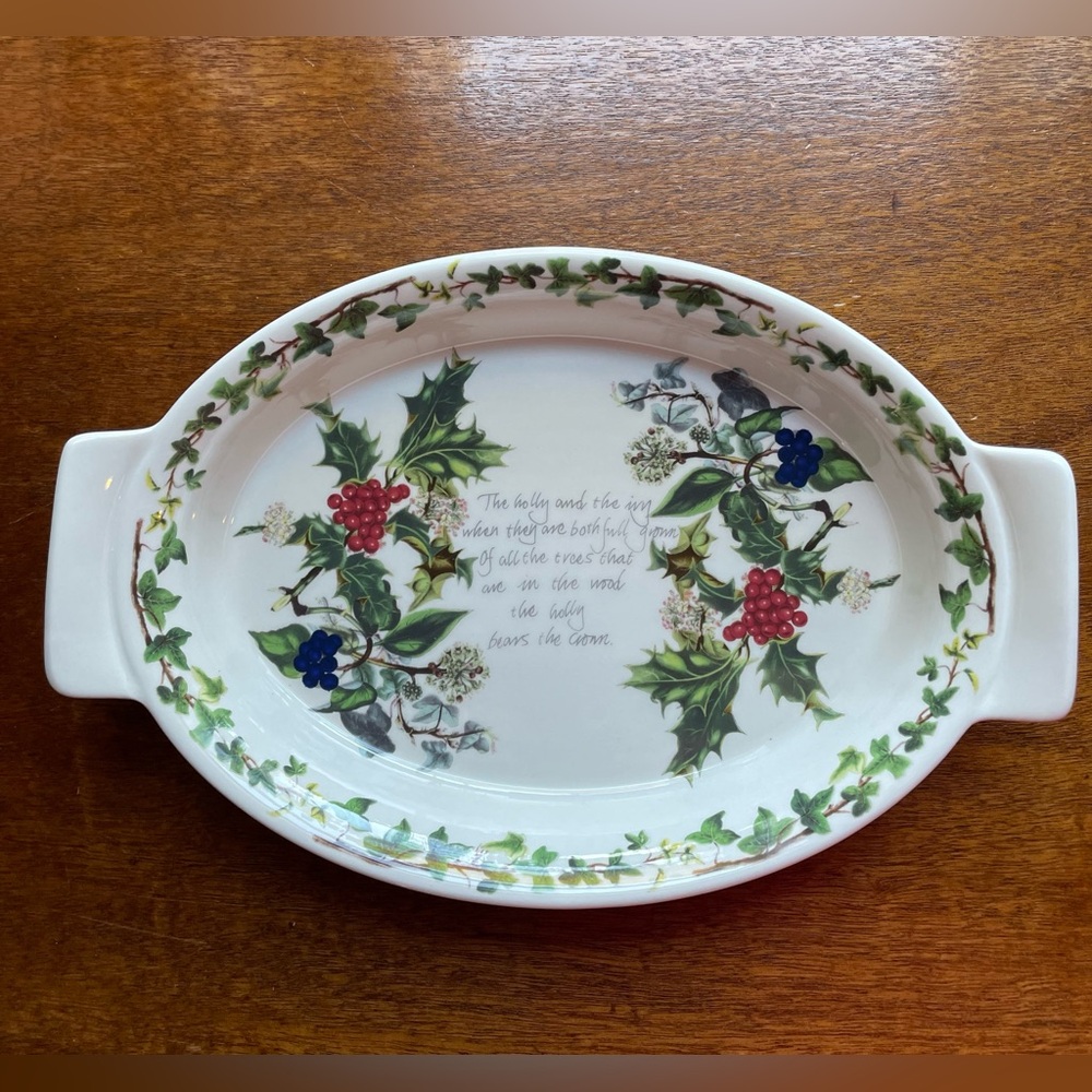 Portmeirion The Holly & The Ivy Oval Gratin / Vegetable Dish w/ handles